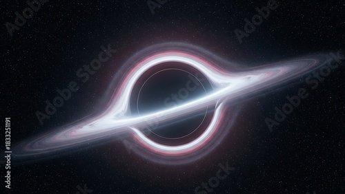 Simulated Black Hole with Accretion Disk and Gravitational Lensing Effect.