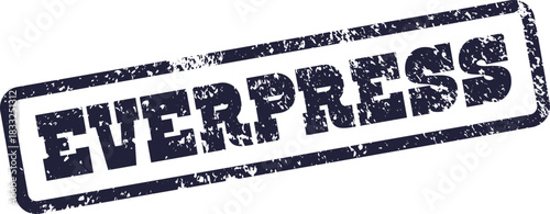 Prominent Everpress wordmark displayed in a grunge style rectangular rubber stamp outline