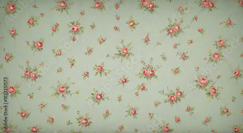 seamless pattern with red flowers