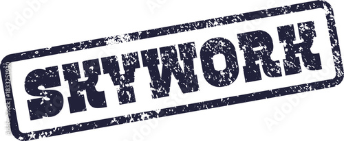 Skywork Text Branding Mark with Grungy Rubber Stamp Impression for Digital Use