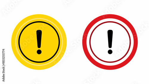 Warning and alert exclamation icons