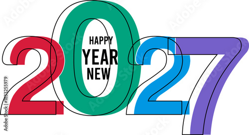Vibrant and Modern Happy New Year 2027 Celebration Graphic Design