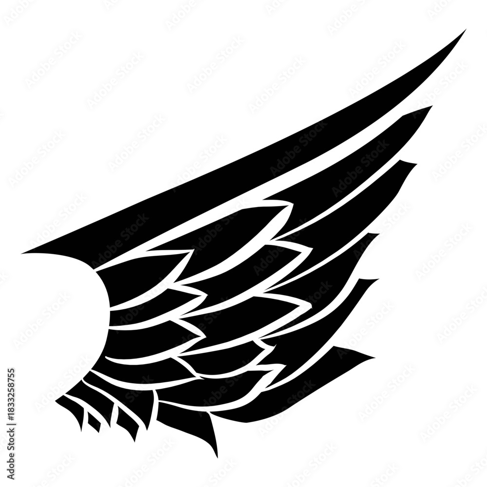 Obraz premium Abstract feather wing silhouette 01