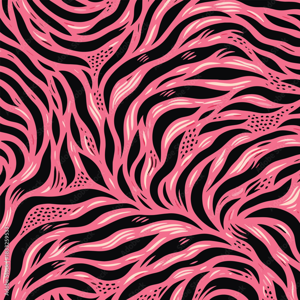 Fototapeta premium Abstract pink animal skin seamless fur pattern texture