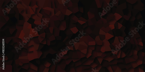 Abstract geometric background with irregular polygonal shapes in deep red and black tones creating a faceted and textured visual effect