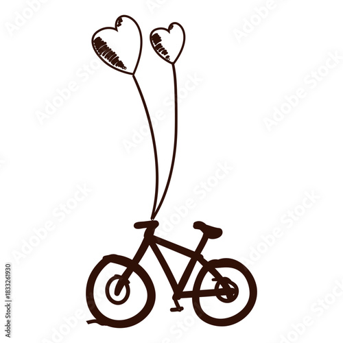 Brown hand drawn bike