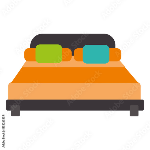 Double bed flat icon