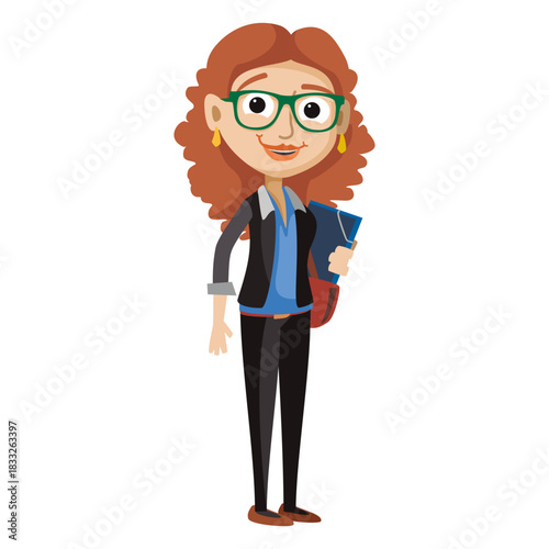 Female secretary cartoon