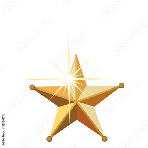 Golden 3d christmas star