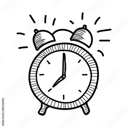 Hand drawn alarm clock icon