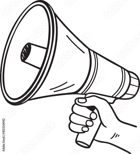 megaphone announcement concept