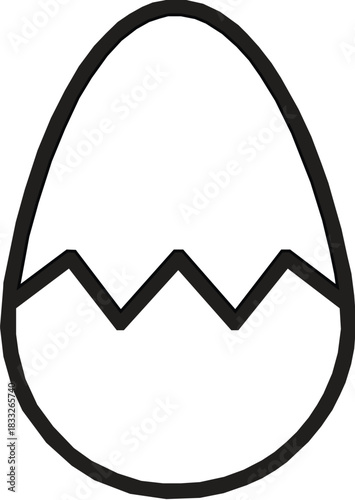 Simple egg illustrations one outlined a shown side by side Silhouette Vector.