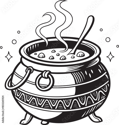 illustration of cooking pot