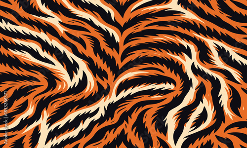 Stylized animal tiger skin fur texture for abstract backgrounds