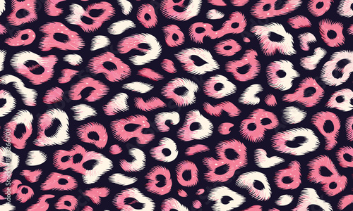 Pink and white animal skin leopard print fur texture pattern