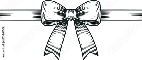 Classic Black and White Ribbon Bow Design for Elegant Festive Decorations