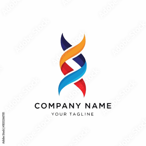 Colorful DNA Helix Logo Design.