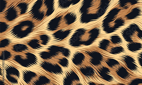 Seamless animal fur texture background of leopard skin pattern