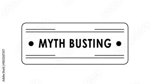 Myth Busting Badge - Banner Icon in Minimalist Outline Style