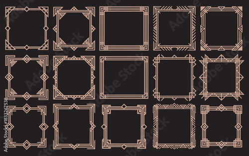 Art Deco Style Decorative Square Frames - Vector Collection