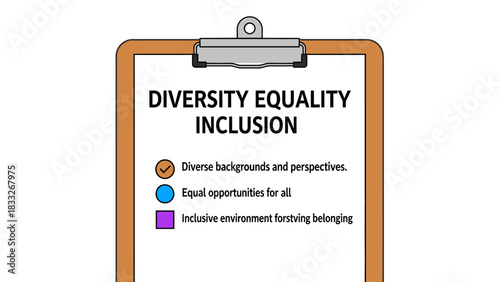 Diversity, Equality, Inclusion (DEI) Checklist Icon: Corporate Values and Workplace Policy