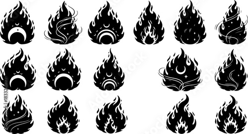 Mystic Hand & Celestial Elements Silhouette Bundle – Moon Star Magic Vector Set