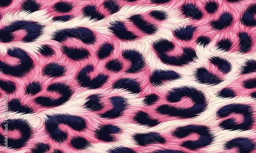 Vibrant pink animal print skin with a soft fur texture background