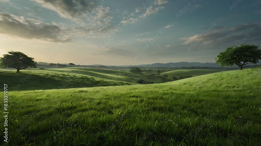 Fototapeta premium Lush Green Grass Natural Texture Background