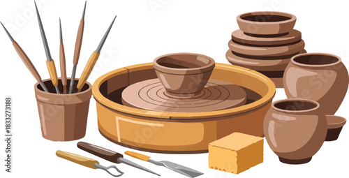 Pottery Wheel Equipment Ceramic Making Supplies Sculpting Art Shaping Clay Utensils Craft Hobby Creative Workshop Studio Design