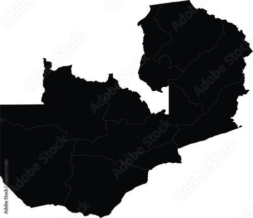 Detailed vector map of Zambia complete with regions perfect for infographic or presentation use
