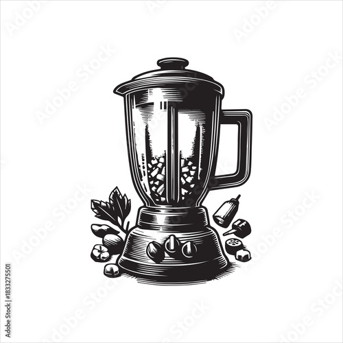 Blender Vector Illustrations Logo for Healthy Eating and Culinary Projects, eps 68