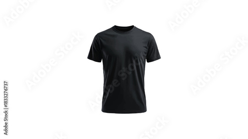 Black T shirt on white background studio shot minimal style