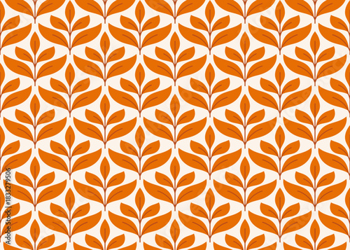 Abstract floral seamless pattern. Vector art deco texture. Geometric minimalist background.