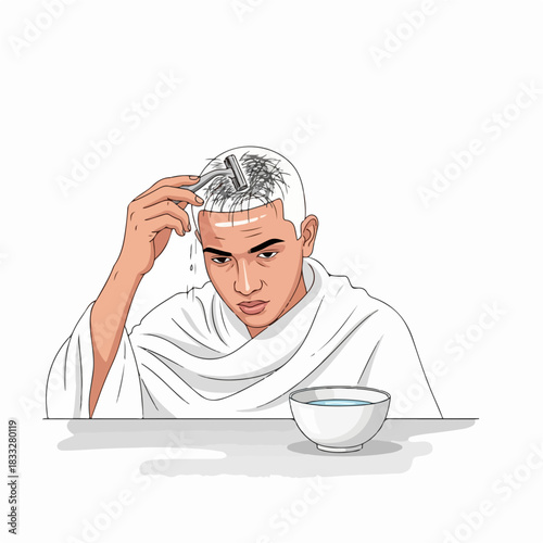 Ritual Cleansing with Water illustration vector