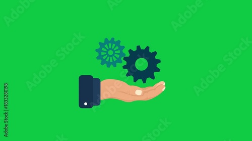 hand holding gear 