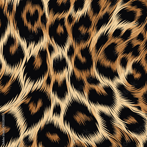 Flowing animal leopard fur with a realistic skin texture pattern