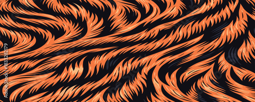 Vibrant fiery orange animal fur and skin texture background