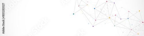 Minimalistic design with connecting the dots and lines. Abstract geometric background of science and technology concept