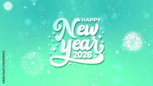 Happy new year 2026 celebration. Ideal for festive designs and joyful new year themes. Bright and joyful.