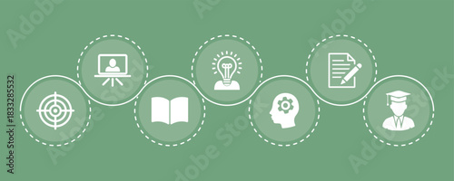 Education Success Path – Learning Journey Progress Vector Illustration