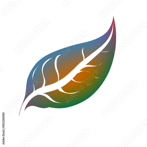 leaf icon illustration with colorful gradient