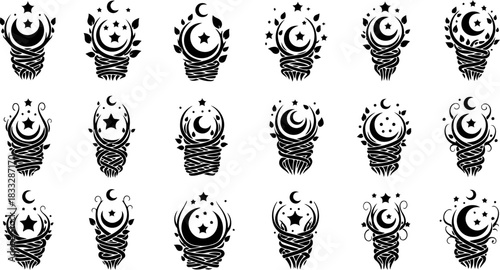 Mystic Tattoo's Design Bundle Vector Selhouettes