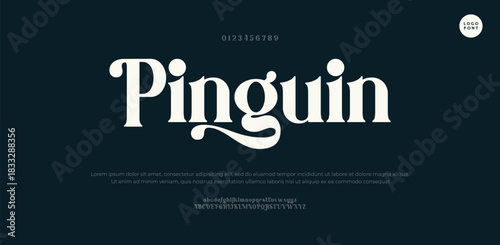 Pinguin Minimal modern logo alphabet fonts. Typography minimalist urban sana serif digital fashion future creative logos fonts. vector illustration