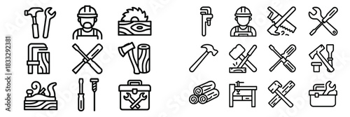 Essential carpentry and construction tools set for repair and building projects
