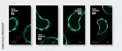 Fresh neon green wave shapes created with smooth flowing light streaks on a dark background. Perfect for modern posters, digital artwork, creative templates, and clean visual design projects.