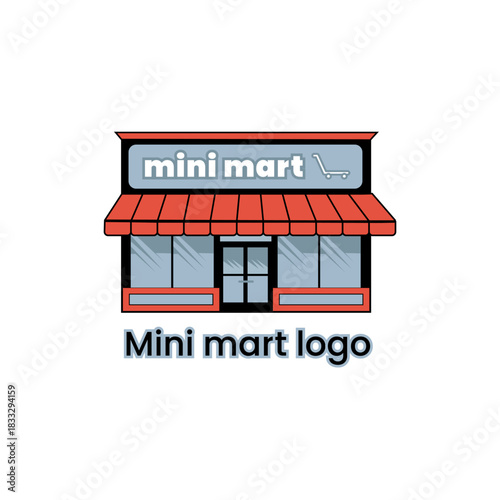 Mini mart logo, grocery shop logo, supermarket logo, shopping icon, e-commerce logo, shop logo