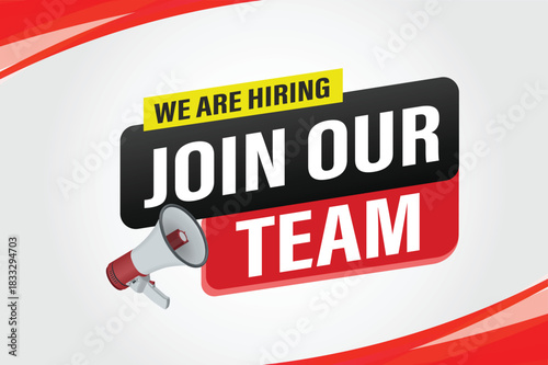 join our team word concept vector illustration with modern futuristic 3d style for landing page template ui web mobile app poster banner flyer  gift card coupon label wallpaper

