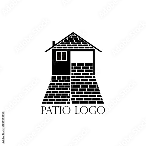 patio logo, outdoor deck icon, home exterior logo, carpenter logo, Bricks logo, home renovation logo