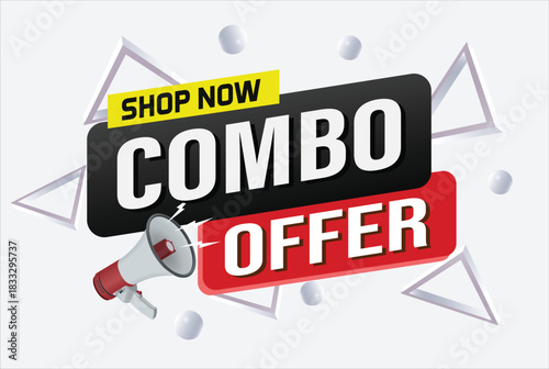 combo offer sale word mega phone concept vector illustration and 3d style, landing page, template, ui, web, mobile app, poster, banner, flyer, background, gift card, coupon, label, wallpaper

