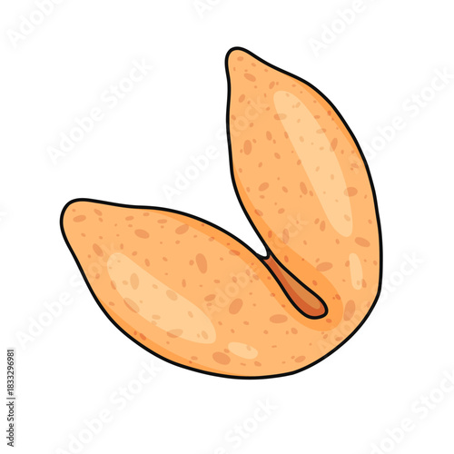 hand-drawn doodle of individual fortune cookie on white backdrop. illustration expresses friendly, whimsical and optimistic mood
